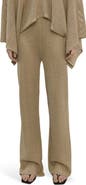 MANGO Metallic Pull-On Straight Leg Knit Pants