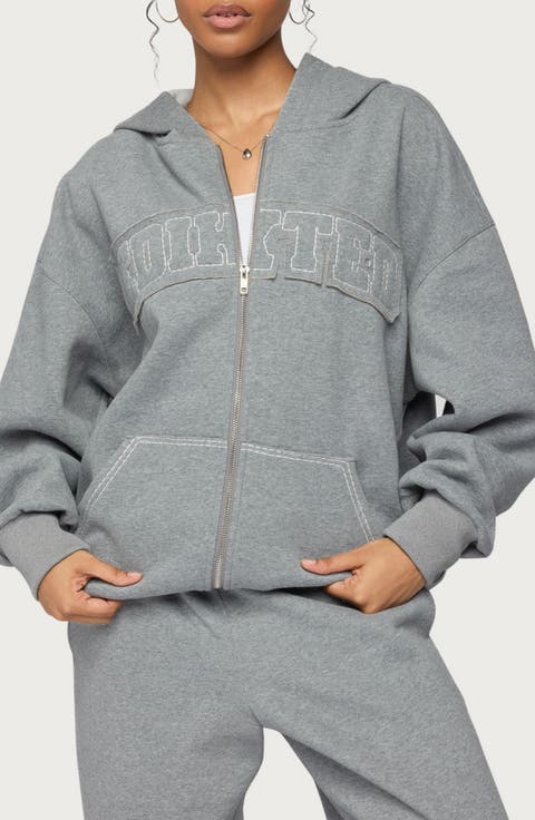 Forever Edikted Oversized Full Zip Hoodie