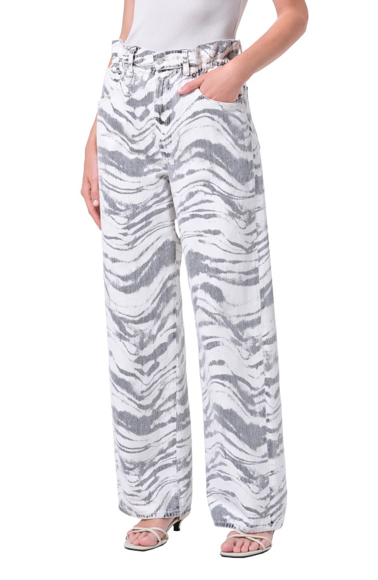AGOLDE Lyonne Print Wide Leg Jeans, Alternate, color, Quiver Black