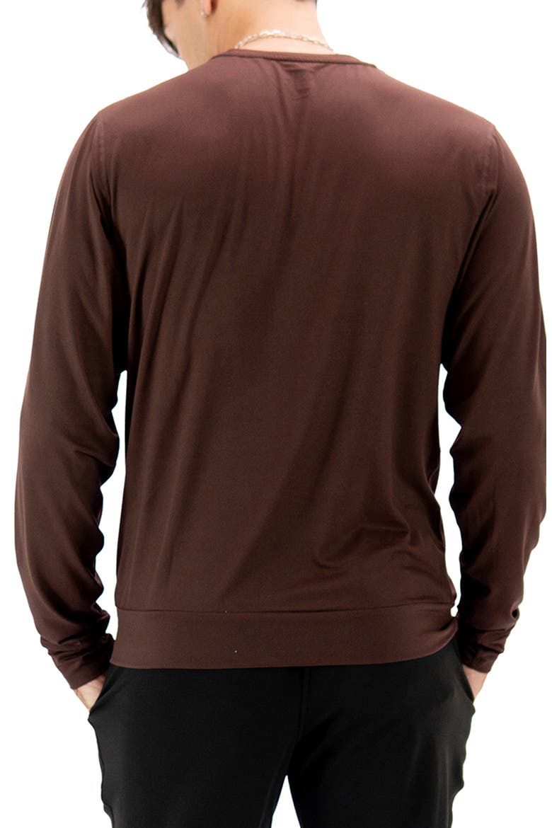 Lounge Stretch Sweatshirt, Alternate, color, BROWN