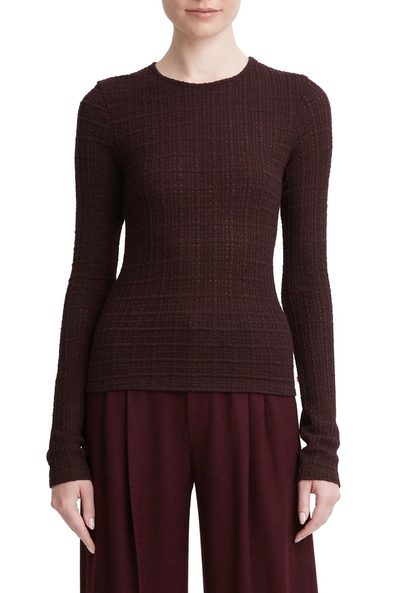 Plaid Jacquard Wool Blend Knit Top, Main, color, BLACK FIG