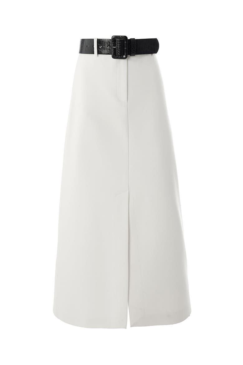 Arlette Belted Skirt, Alternate, color, ECRU