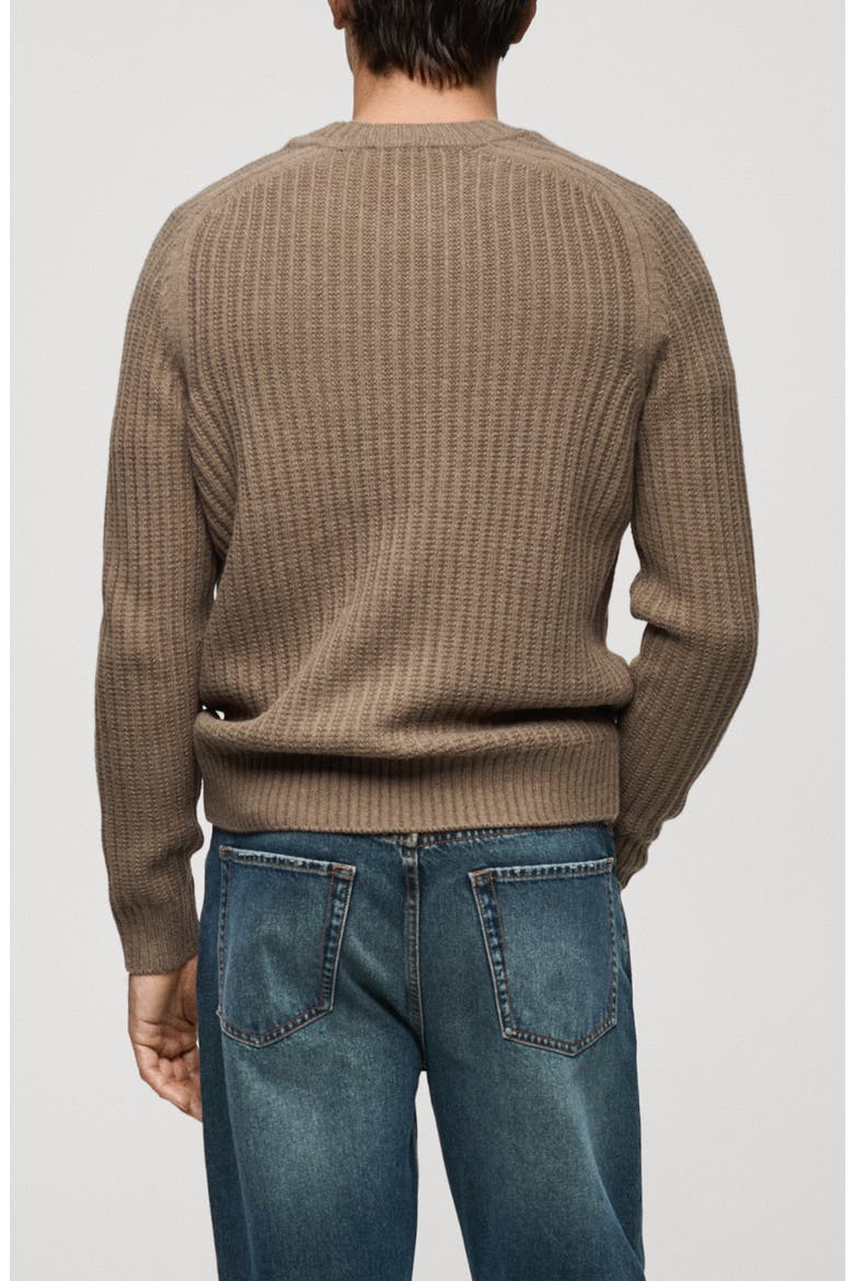 Crewneck Rib Sweater, Alternate, color, COFFEE