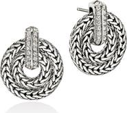 John Hardy Icon Link Diamond Pavé Frontal Hoop Earrings