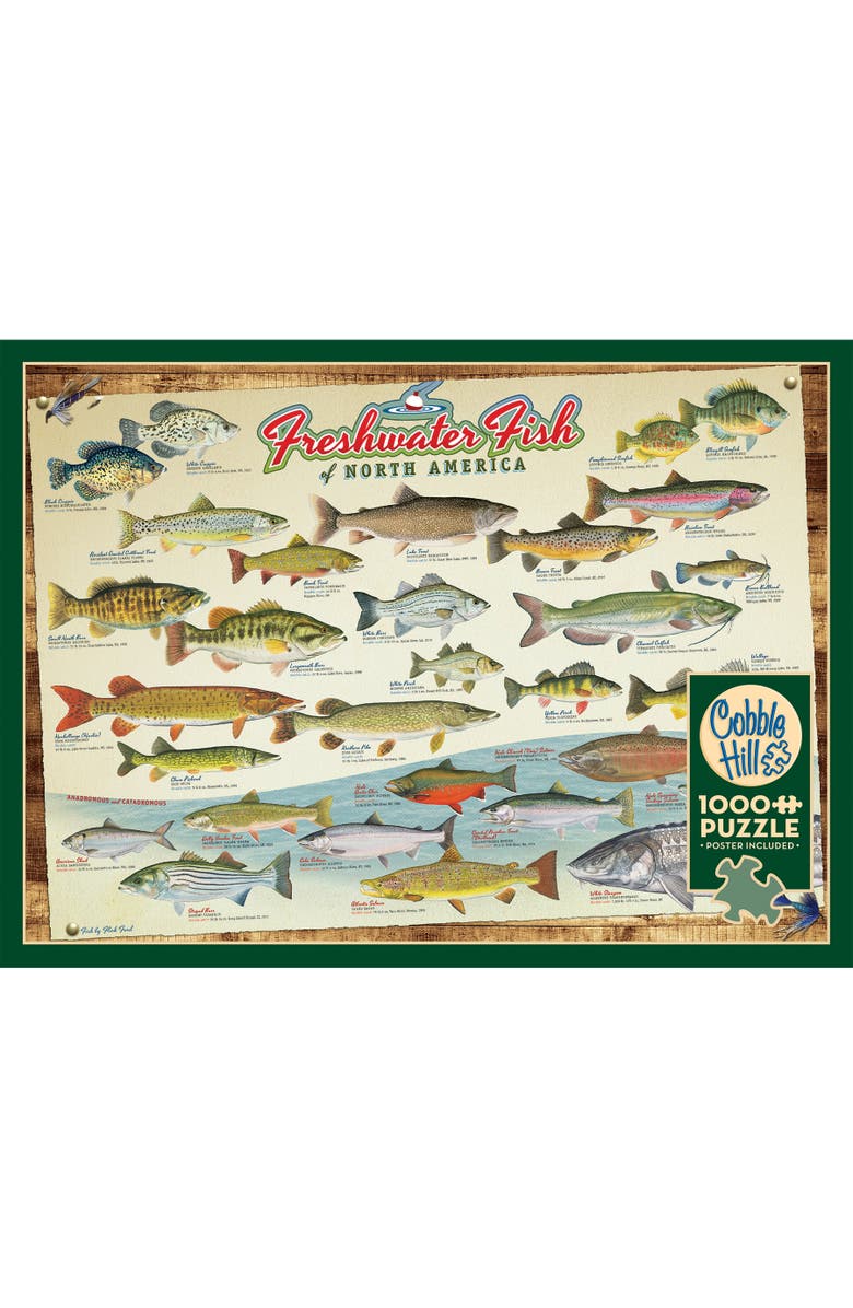 Cobble Hill Freshwater Fish Of North America 1000 Piece Puzzle, Alternate, color, Multicolored