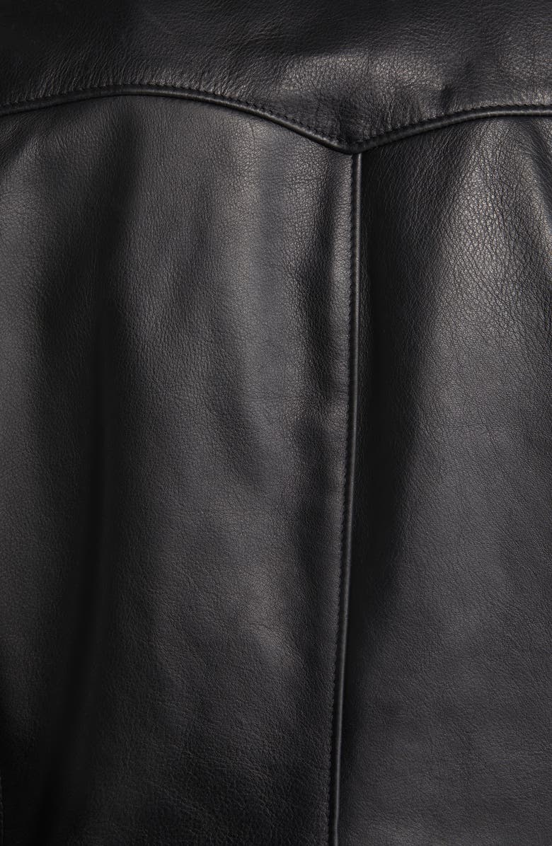 Schott NYC Leather Moto Jacket with Genuine Shearling Trim, Alternate, color,