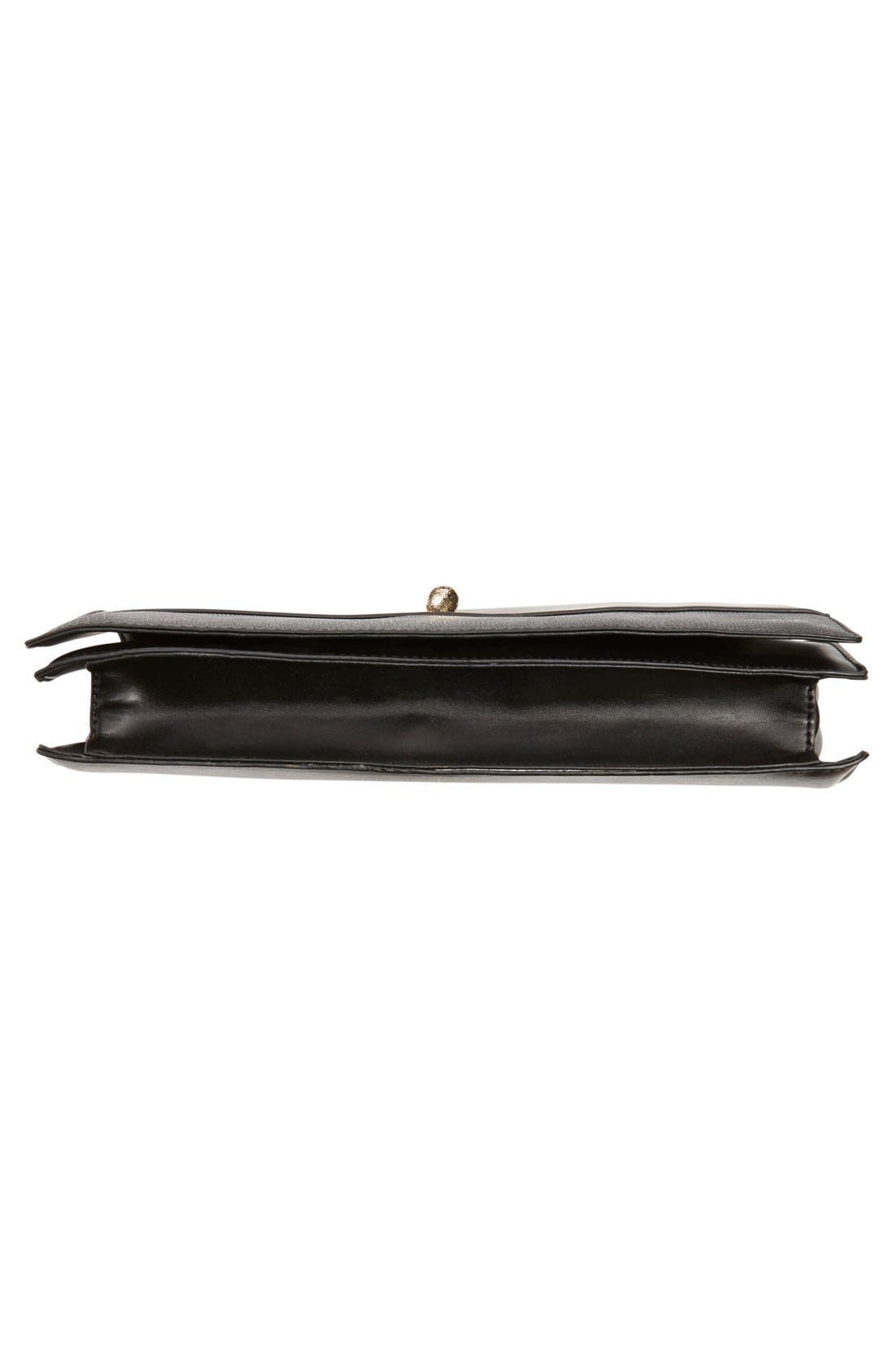 'Exotic' Boxy Flap Clutch, Alternate, color, BLACK