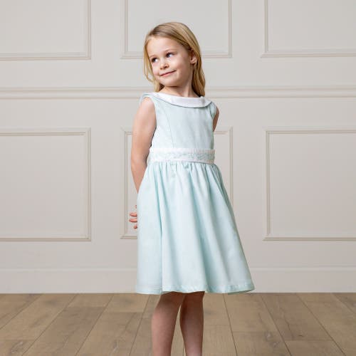 Hope & Henry Girls' Organic Sateen Party Dress, Kids In Pale Green