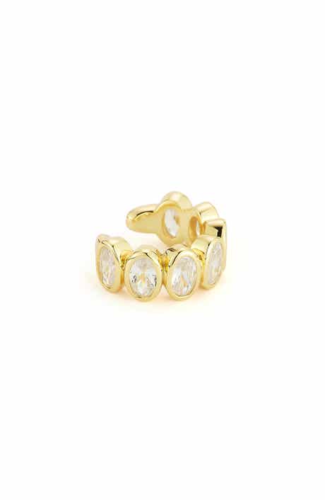 Oval Cubic Zirconia Ear Cuff
