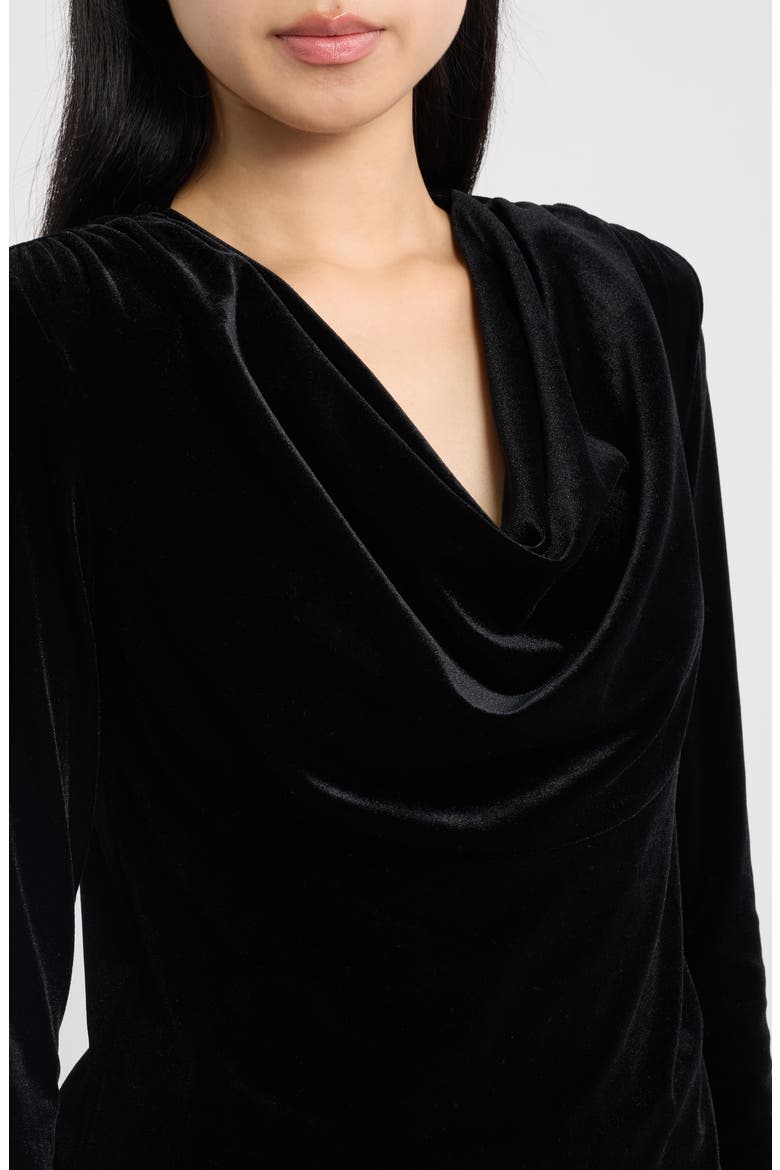Cowl Neck Velvet Top, Alternate, color, ANNE BLACK