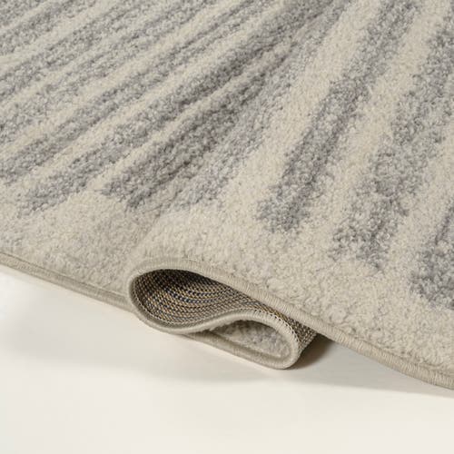 Jonathan Y Khalil Modern Berber Stripe Area Rug In Cream/gray