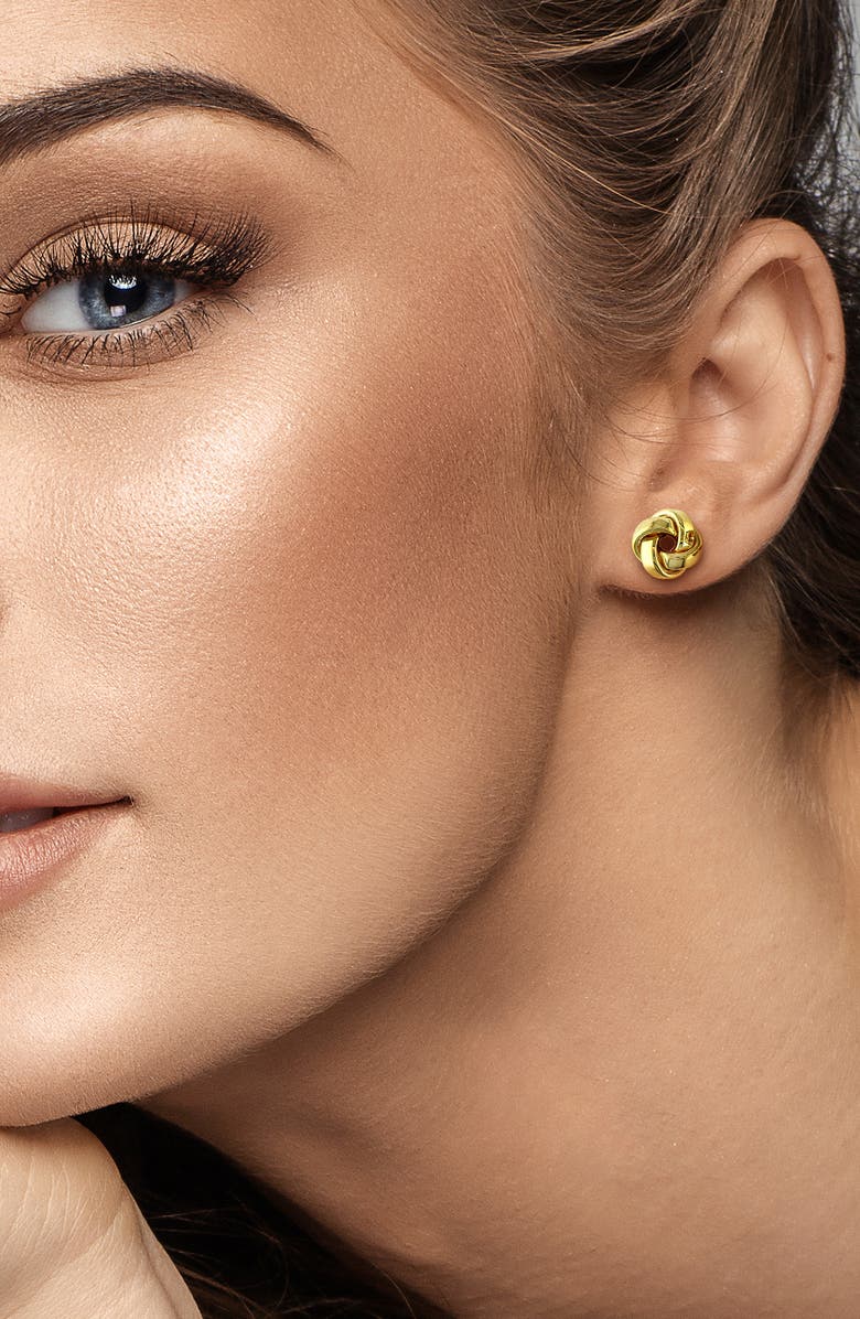 DELMAR Love Knot Stud Earrings, Alternate, color, Gold