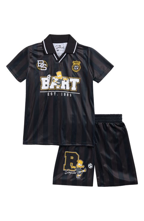 Kids' Bart Simpson Soccer Johnny Collar Jersey & Shorts Set