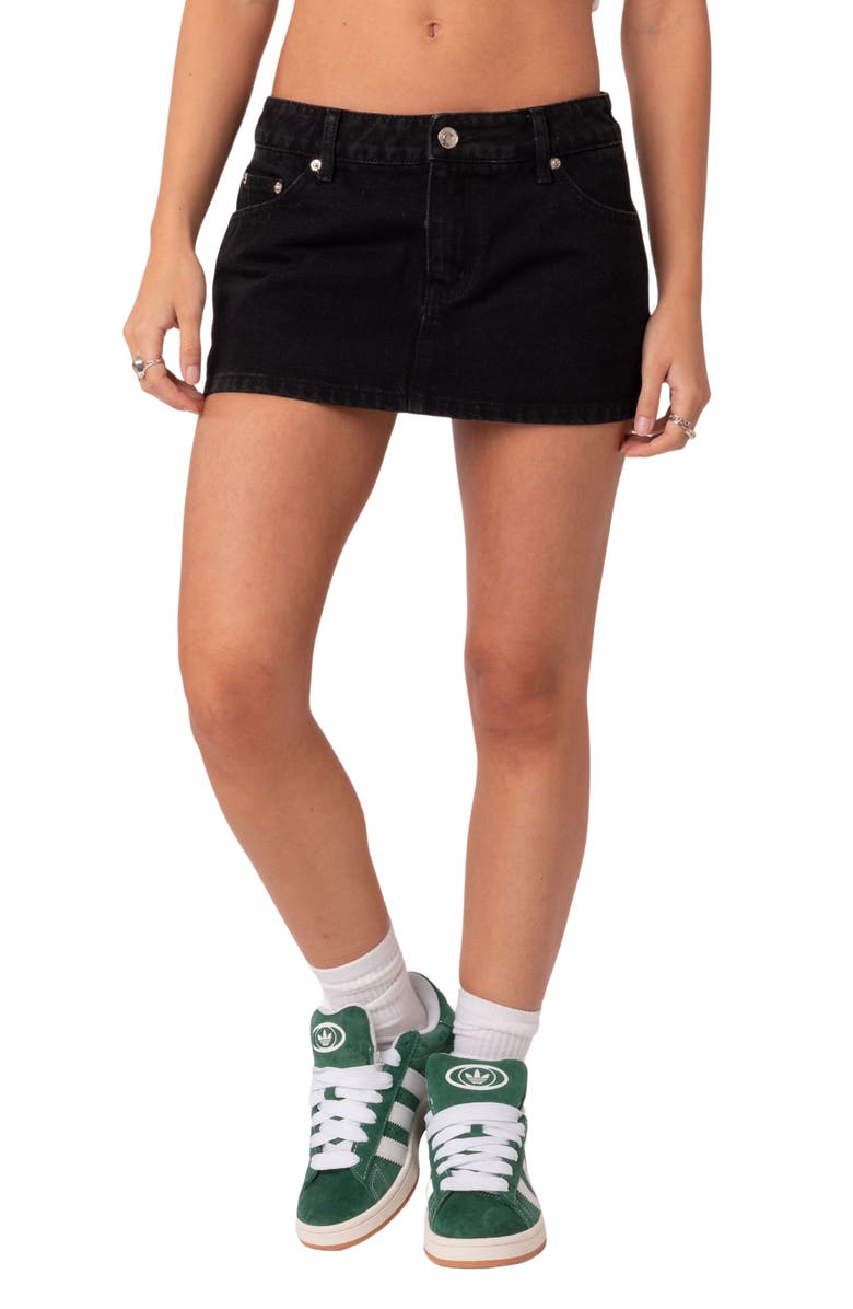 EDIKTED Spencer Nonstretch Denim Skirt, Main, color, Black-Washed