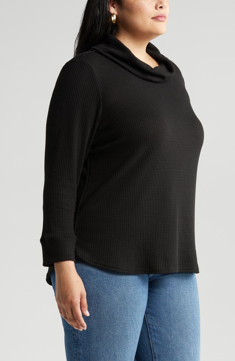 Caslon<sup>®</sup> Cowl Neck Waffle Knit Top, Alternate, color,