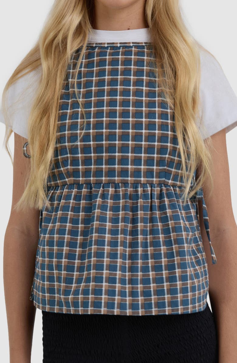 Motel Palsi Side Tie Tank, Main, color, Medium Tartan Blue