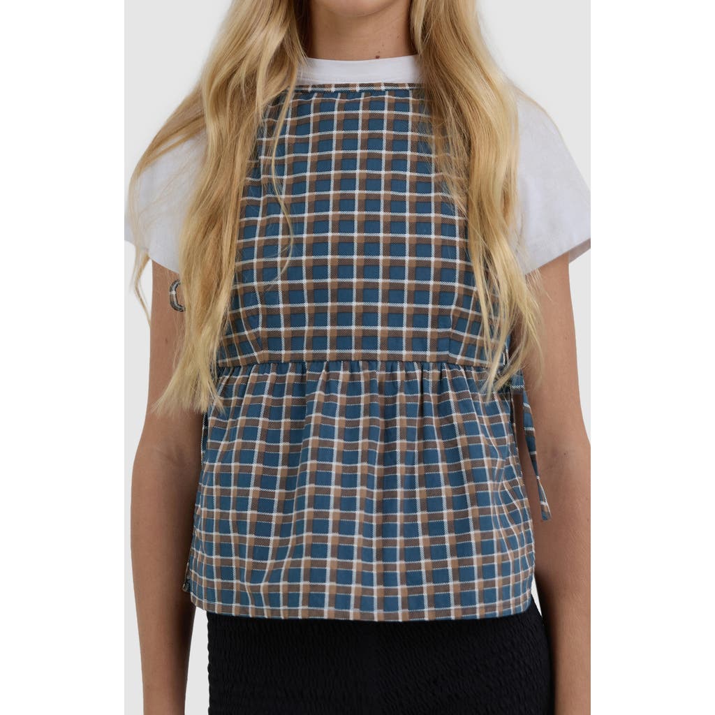 Motel Palsi Side Tie Tank In Blue