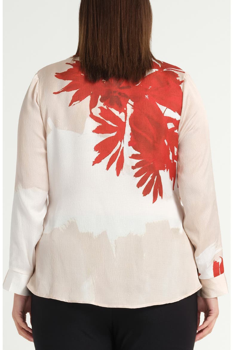 Maisie Floral Tie Front Button-Up Shirt, Alternate, color, NATURAL/ ROSA