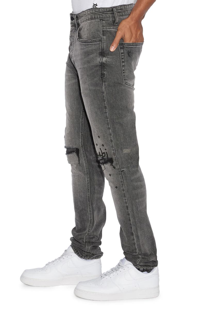 Ksubi Chitch Ripped Slim Tapered Leg Jeans, Alternate, color,
