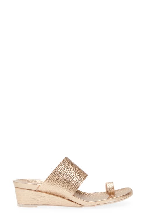 Pedro Garcia Weilis Wedge Slide Sandal In Cava Cervo Lame