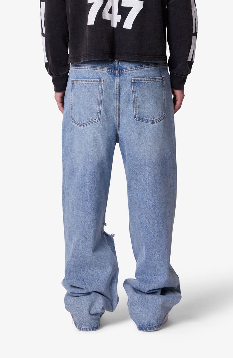 mnml Blowout Baggy Ripped Wide Leg Jeans, Alternate, color, 