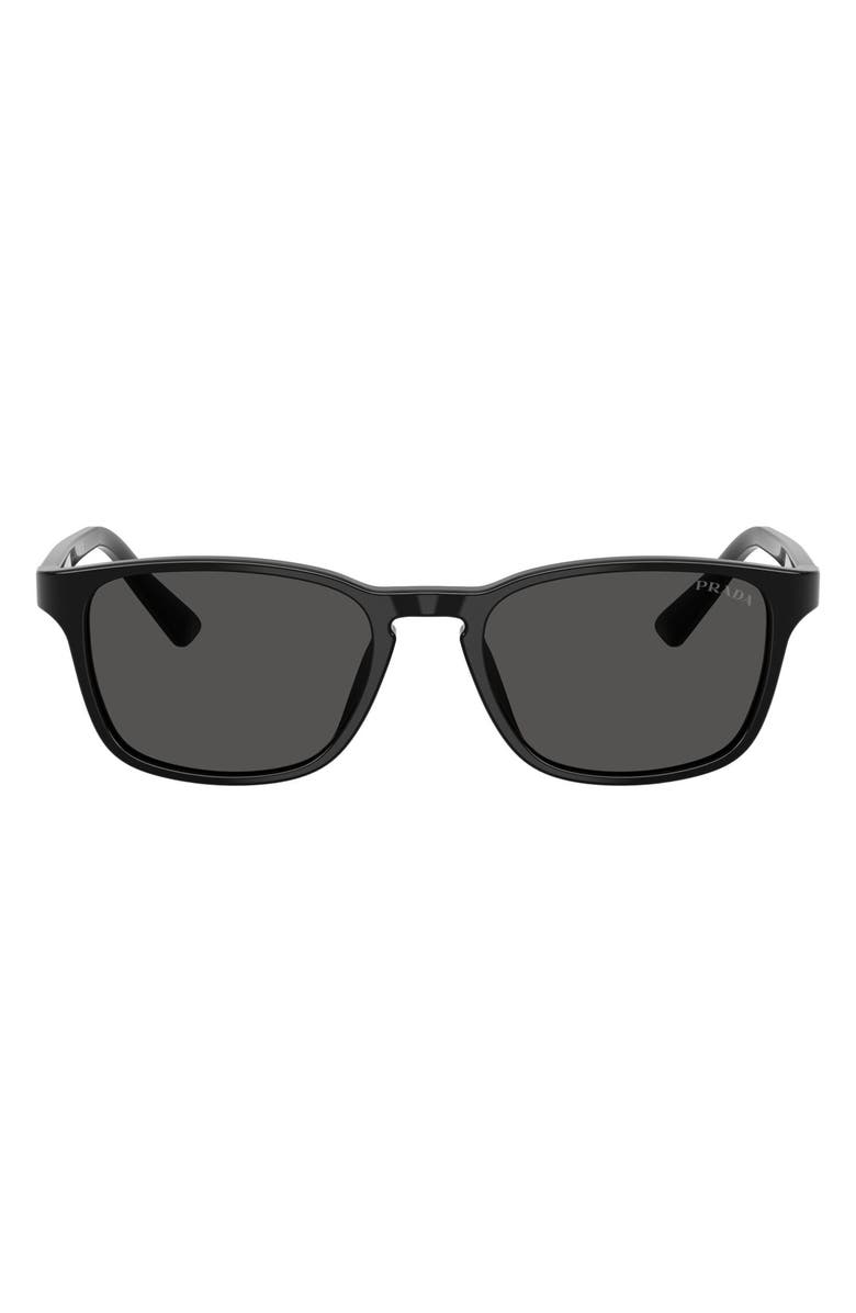 Prada 52mm Pillow Sunglasses, Main, color, Black / Dark Grey