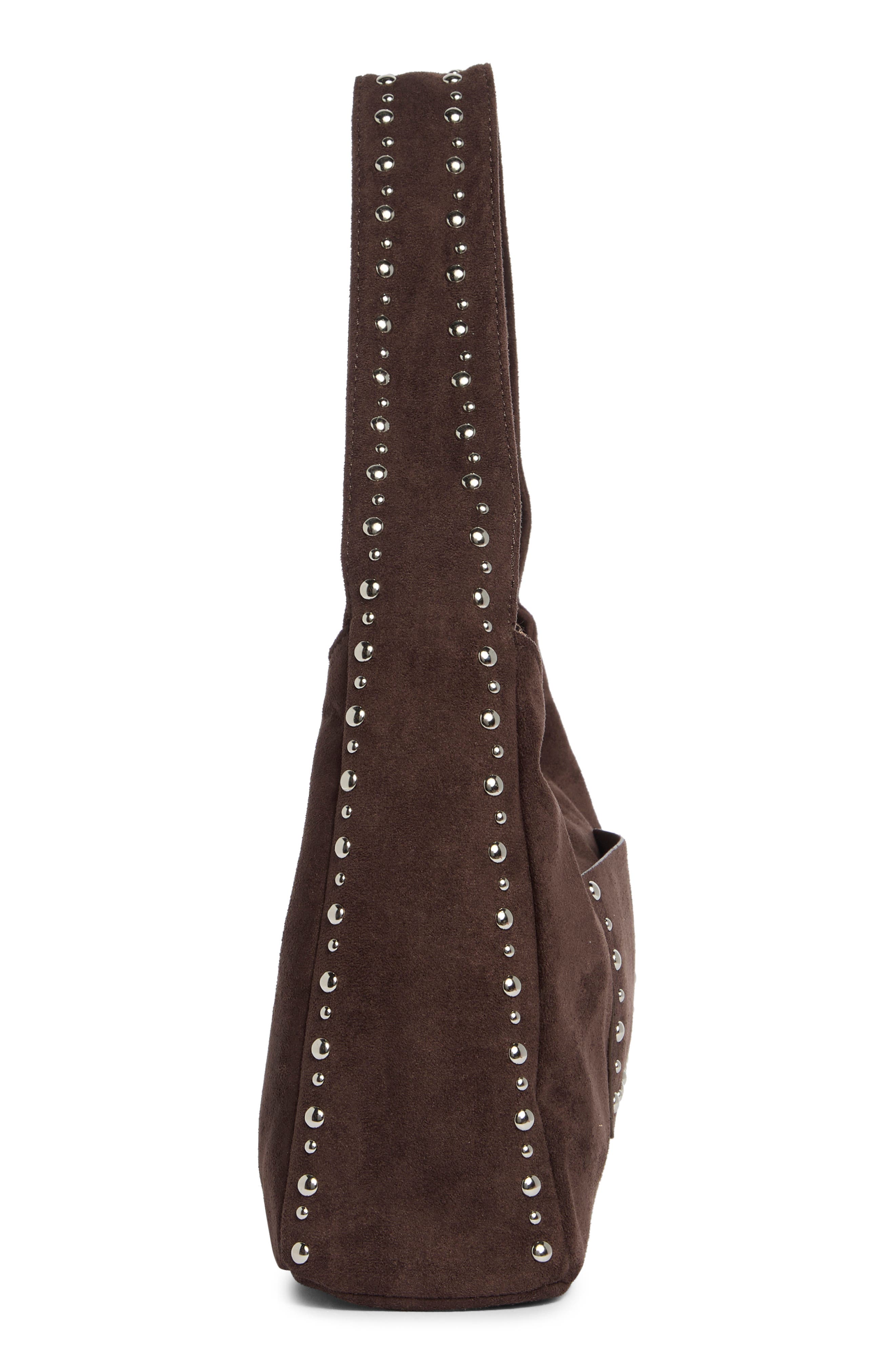 Faux Suede Shoulder Bag, Alternate, color, CHOCOLATE