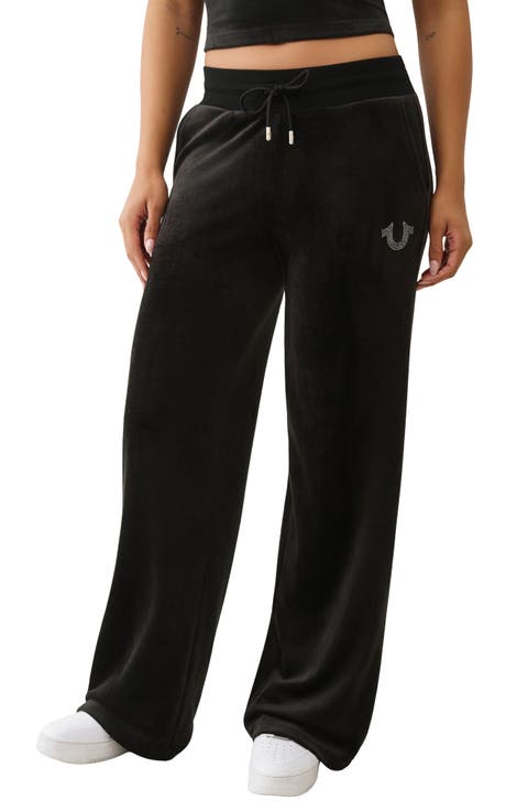 Crystal Velour Straight Leg Pants