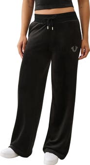 True Religion Crystal Velour Straight Leg Pants