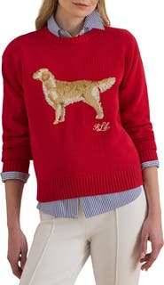 Lauren Ralph Lauren Golden Retriever Cotton Intarsia Sweater