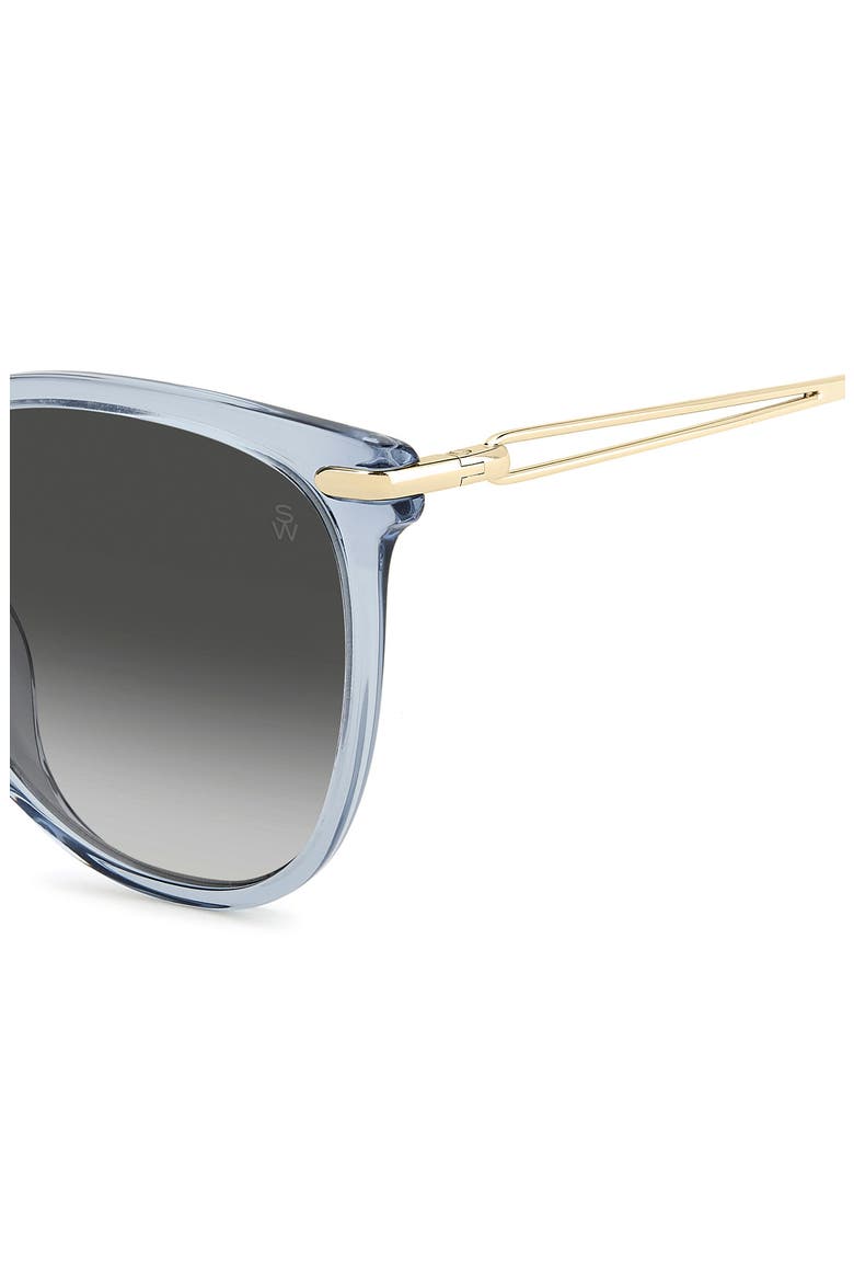 58mm Gradient Butterfly Sunglasses, Alternate, color, AZURE/ DARK GREY SF