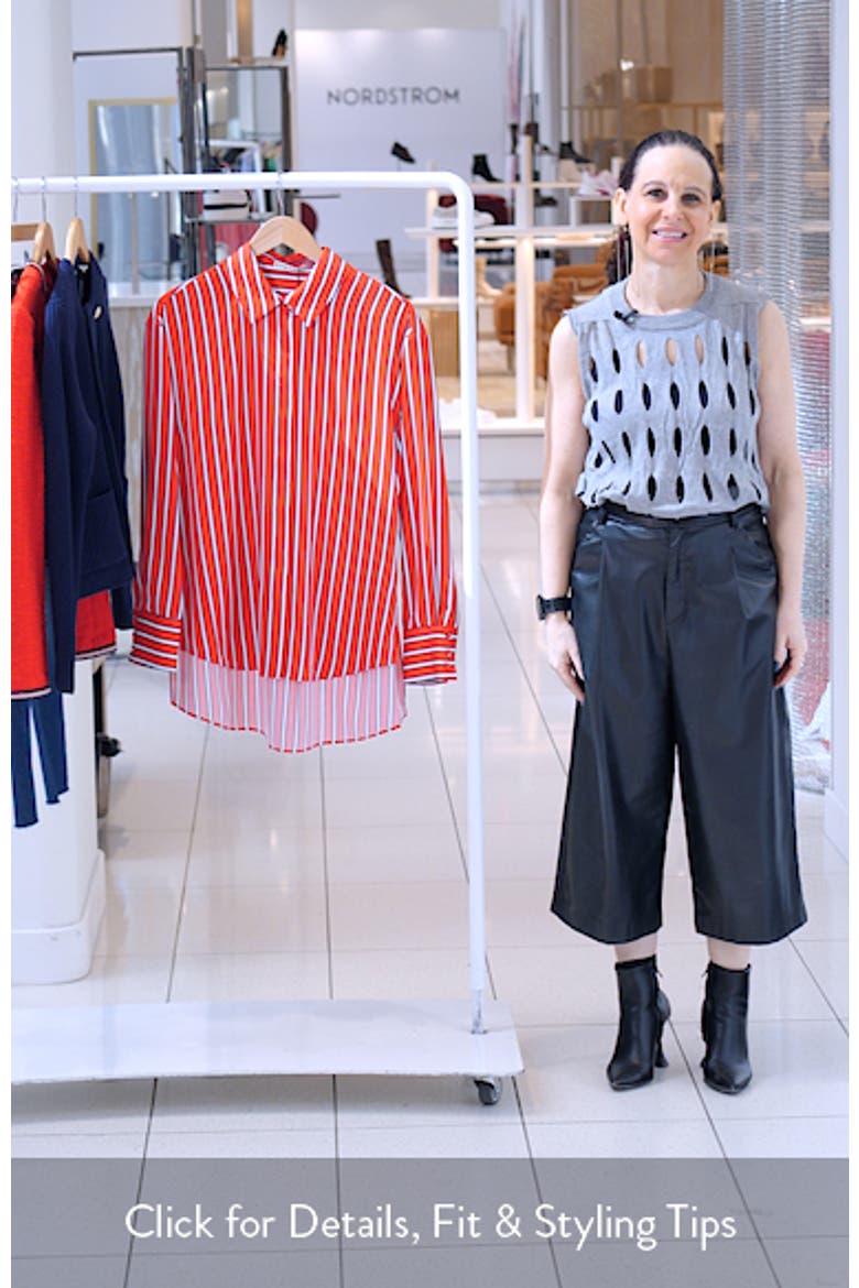 Dimitra Oversize Stripe Button-Up Shirt video