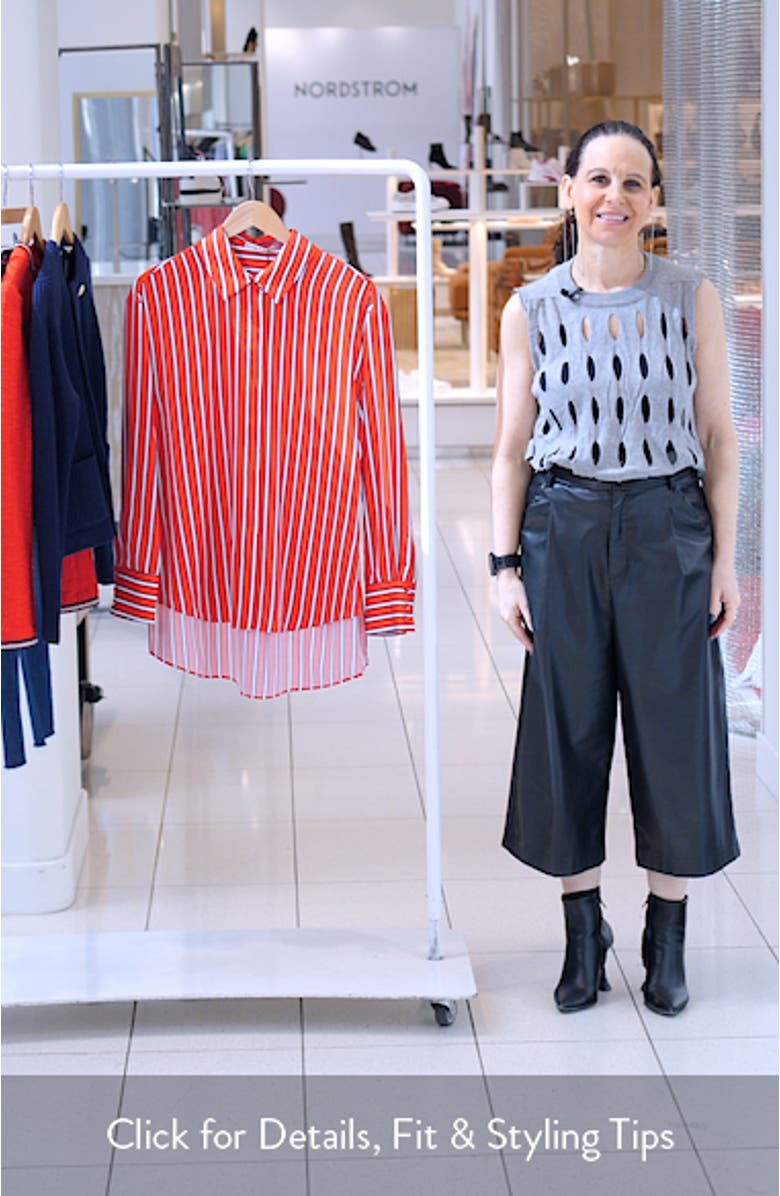 Dimitra Oversize Stripe Button-Up Shirt, sales video thumbnail