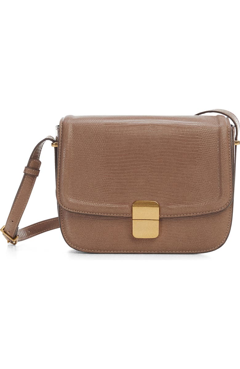 MANGO Lizard Embossed Crossbody Bag, Main, color,