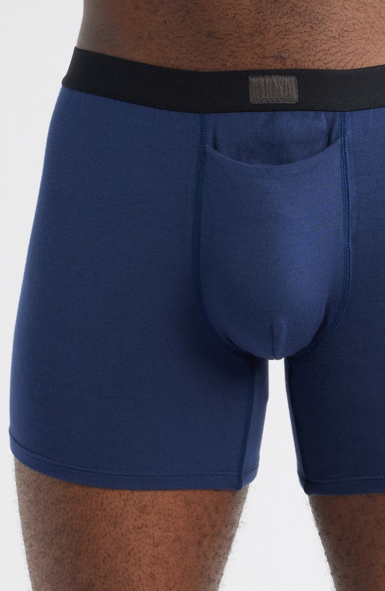 Lunya Stretch Modal Boxer Briefs, Alternate, color, Deep Blue