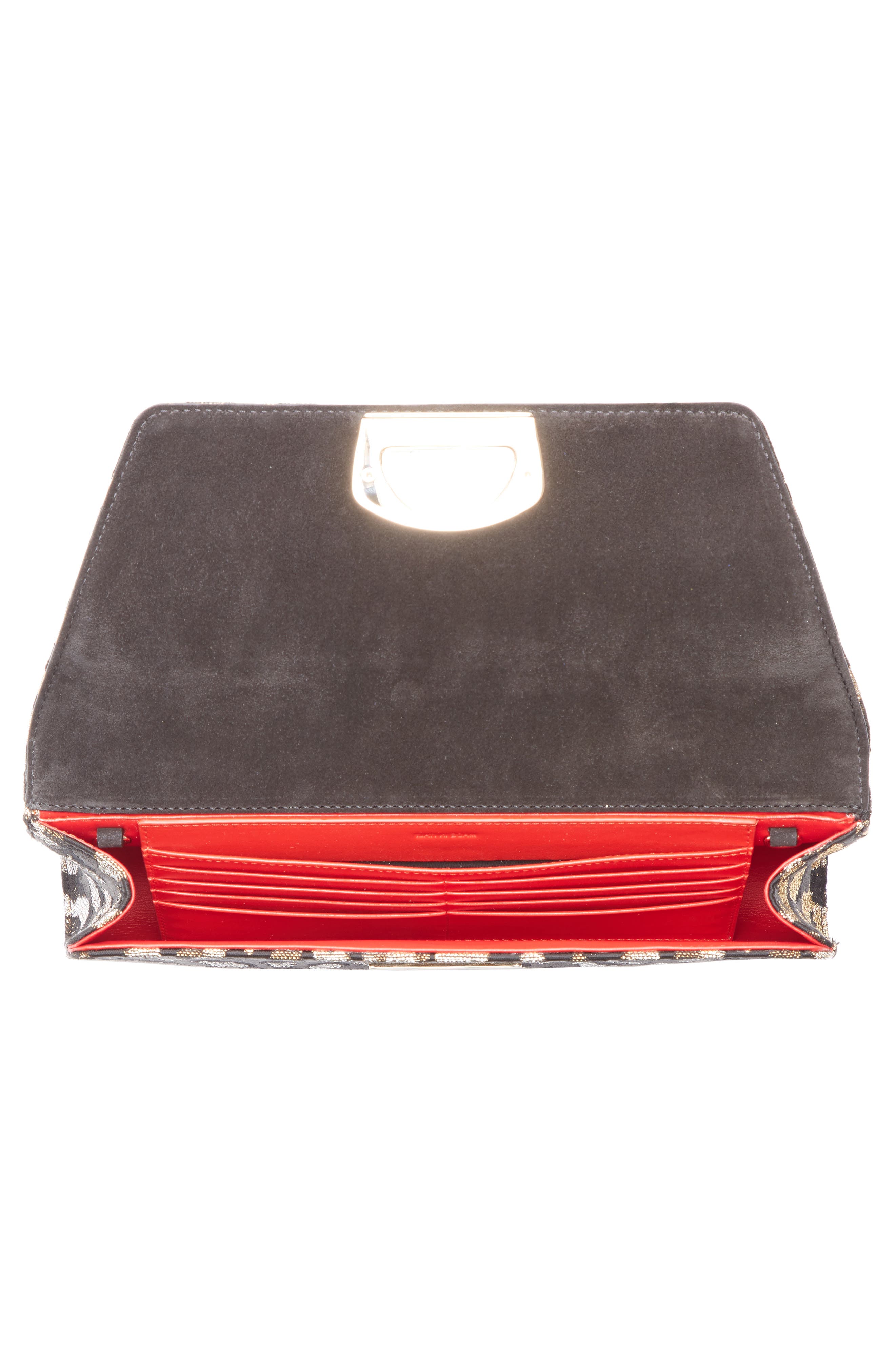 Christian Louboutin Vero Dodat Metallic Leopard Print Clutch, Alternate, color, 