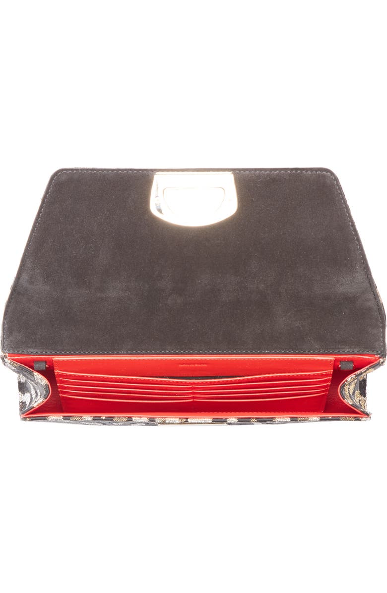 Christian Louboutin Vero Dodat Metallic Leopard Print Clutch, Alternate, color,