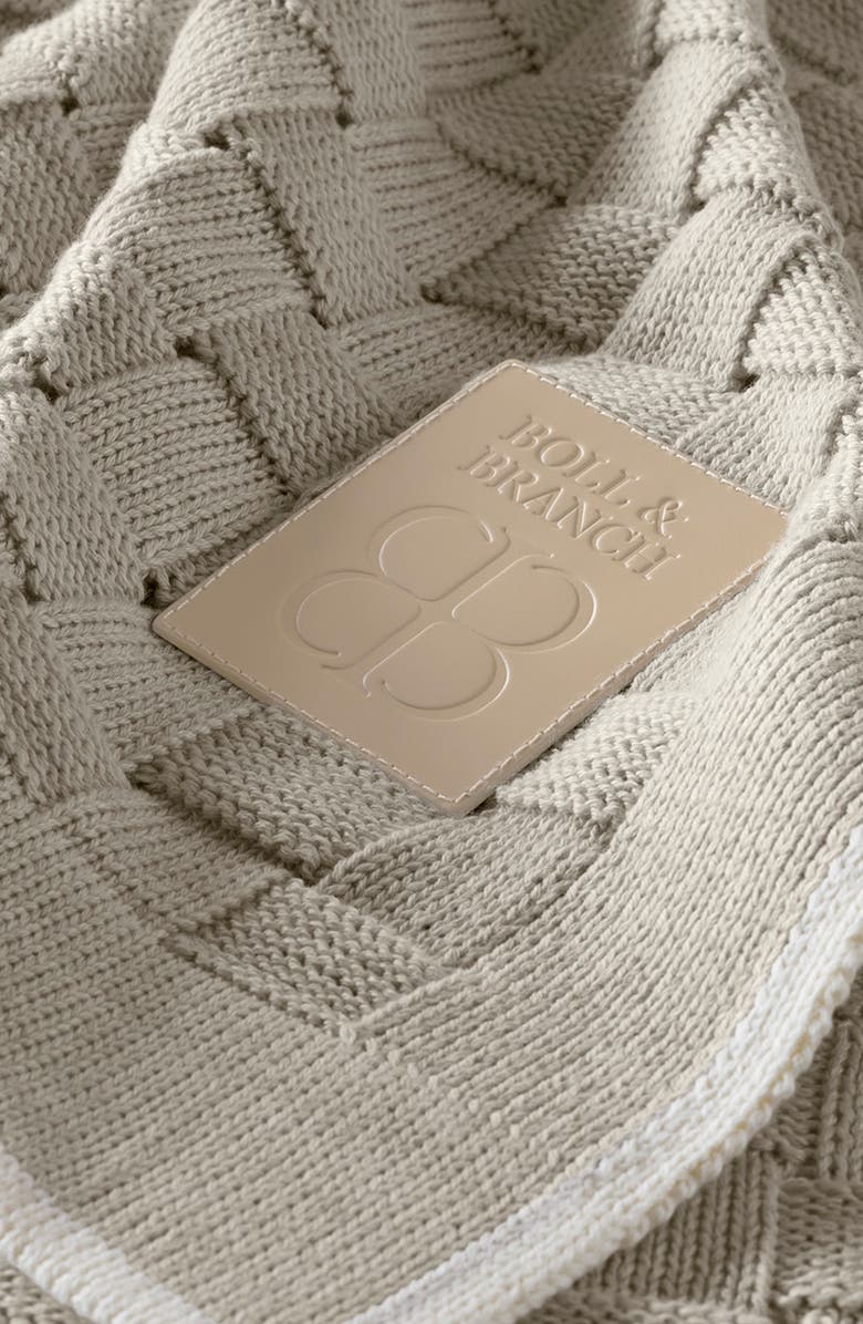 Boll & Branch Basket Weave Oversize Lumbar Pillow Cover & Insert, Alternate, color, Heathered Pewter/ Cream