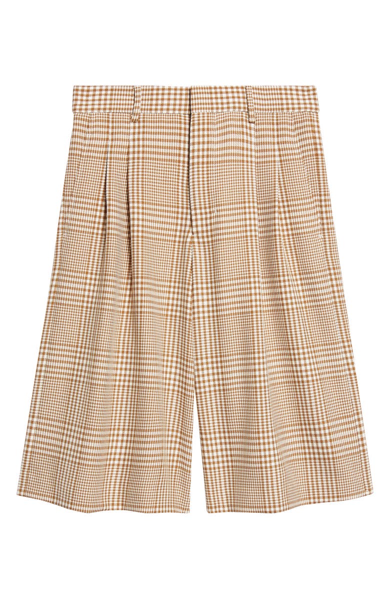 AMI PARIS Pleated Glen Plaid Virgin Wool Twill Shorts, Alternate, color,