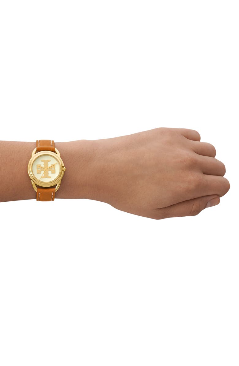 Tory Burch The Miller Leather Strap Watch, 32mm, Alternate, color,