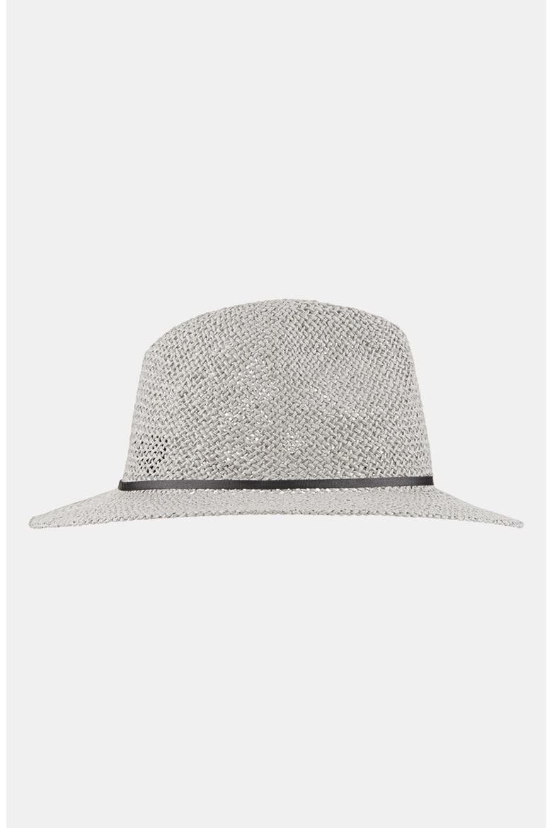 Short Brim Straw Fedora, Main, color, GREY/ BLACK