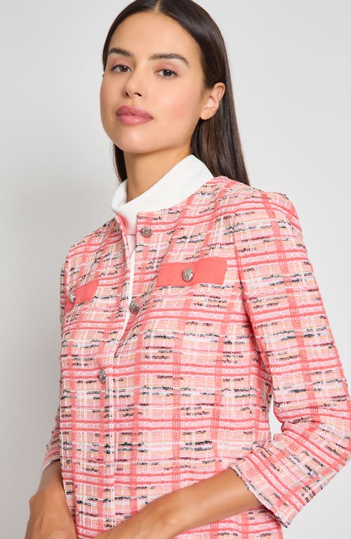 Ming Wang Plaid Knit Jacket