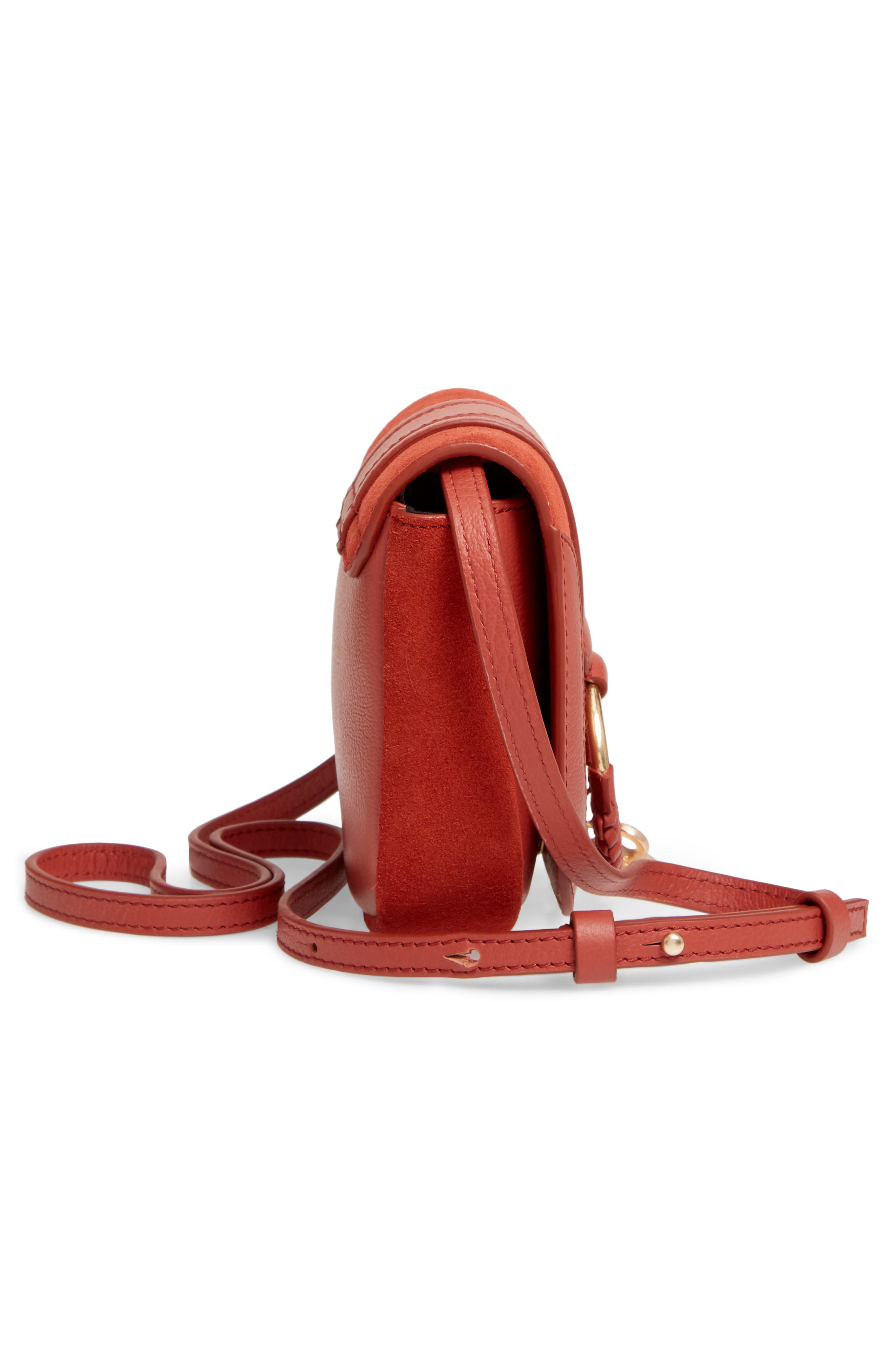 Mini Hana Leather Bag, Alternate, color, FADED RED