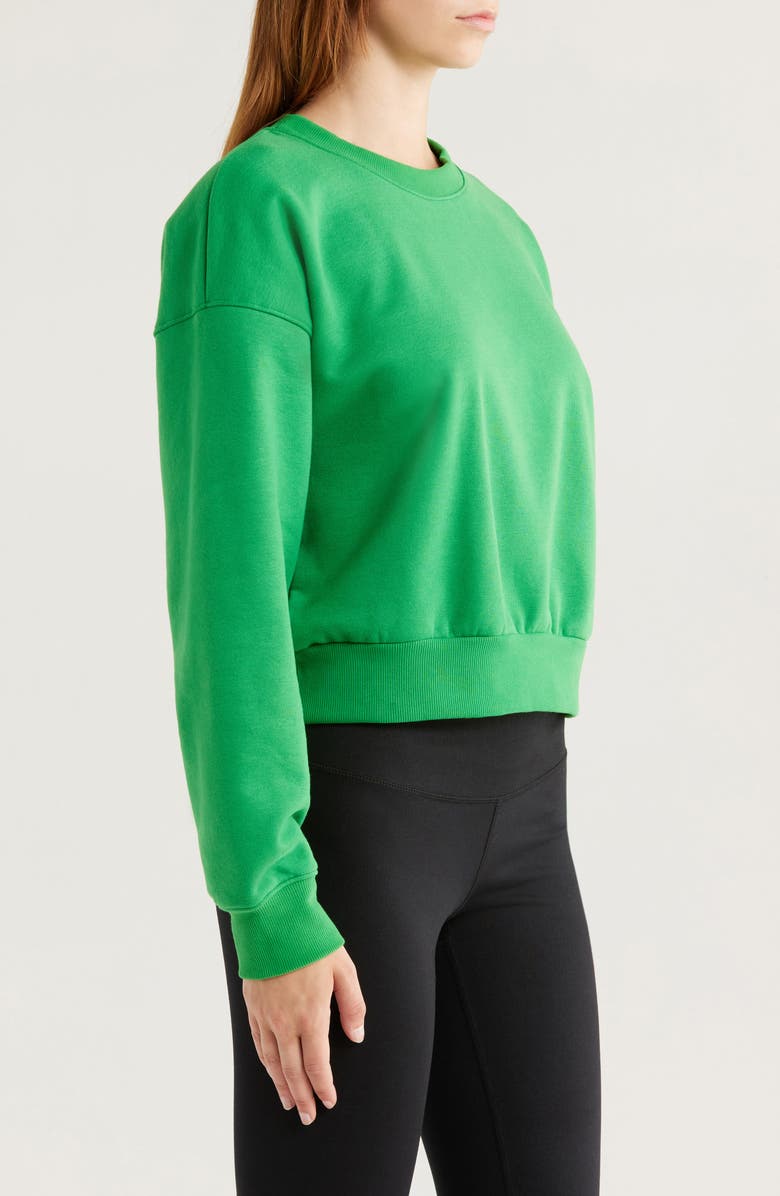 Beyond Yoga On the Go Crewneck Sweatshirt, Alternate, color, Home Court Green