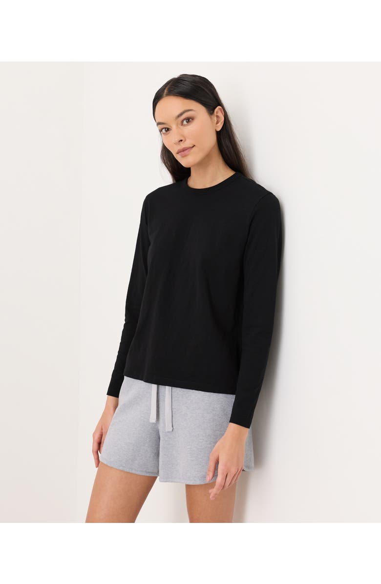 Pact Organic Cotton Soft-Slub Essential Crewneck Long Sleeve Tee, Alternate, color, Black