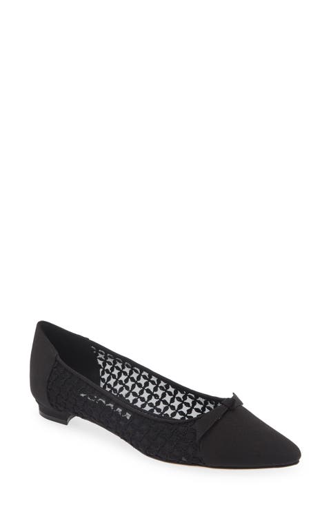Tiakala Lace Mesh Pointy Toe Flat (Women)