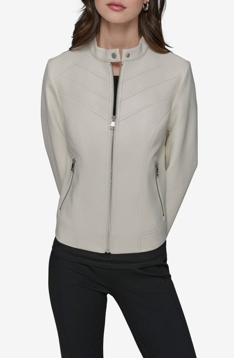 Women's Ivory Leather & Faux Leather Jackets | Nordstrom