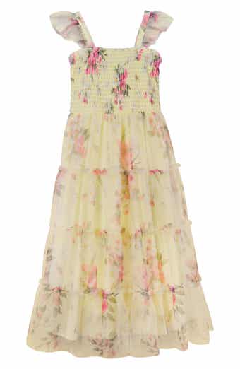 Zunie Kids' Tiered Flower Print Dress