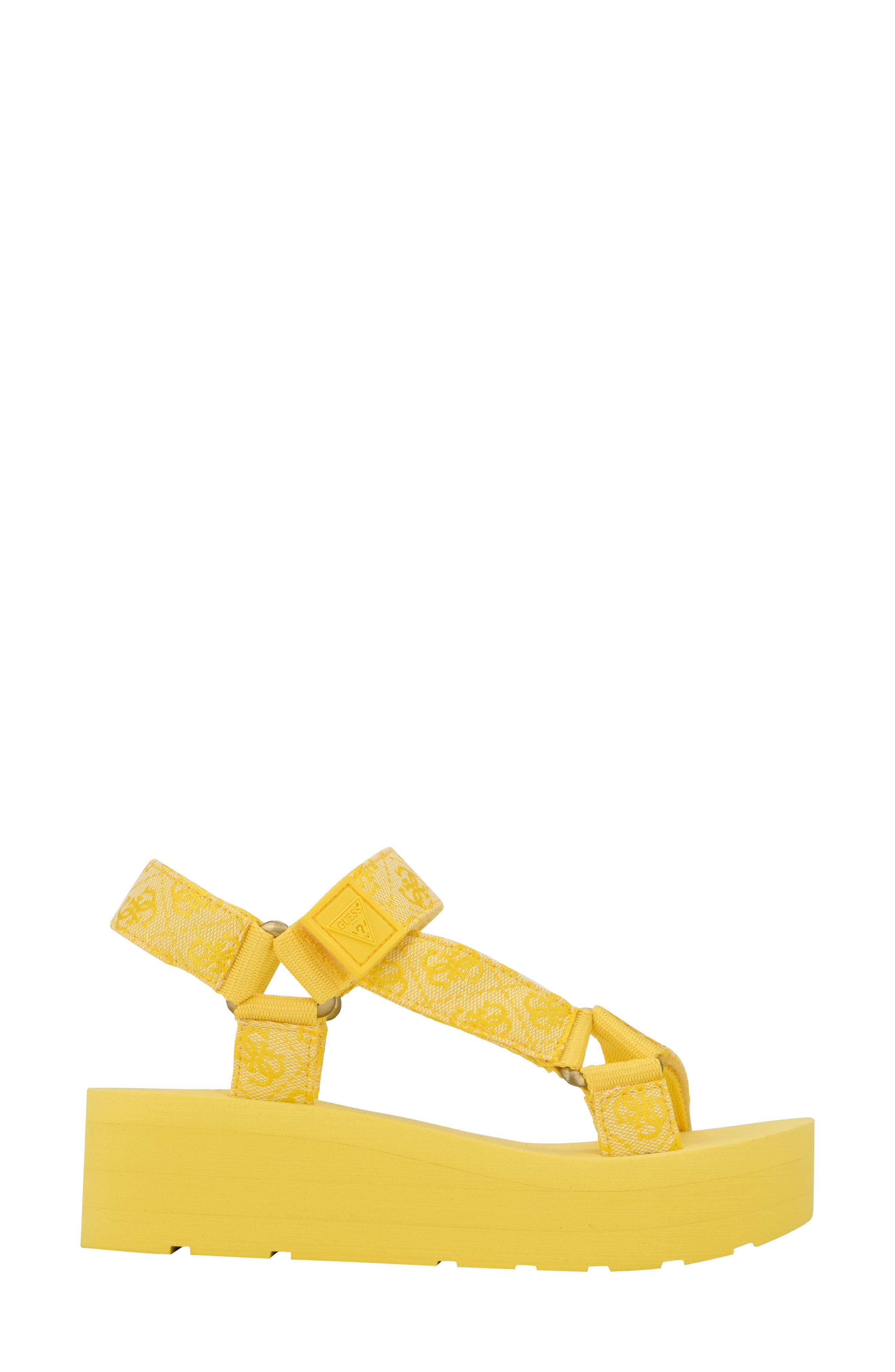 GUESS Avin Platform Sandal, Alternate, color, Yellow