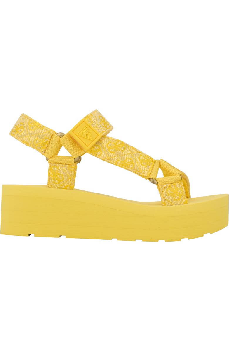 GUESS Avin Platform Sandal, Alternate, color, Yellow